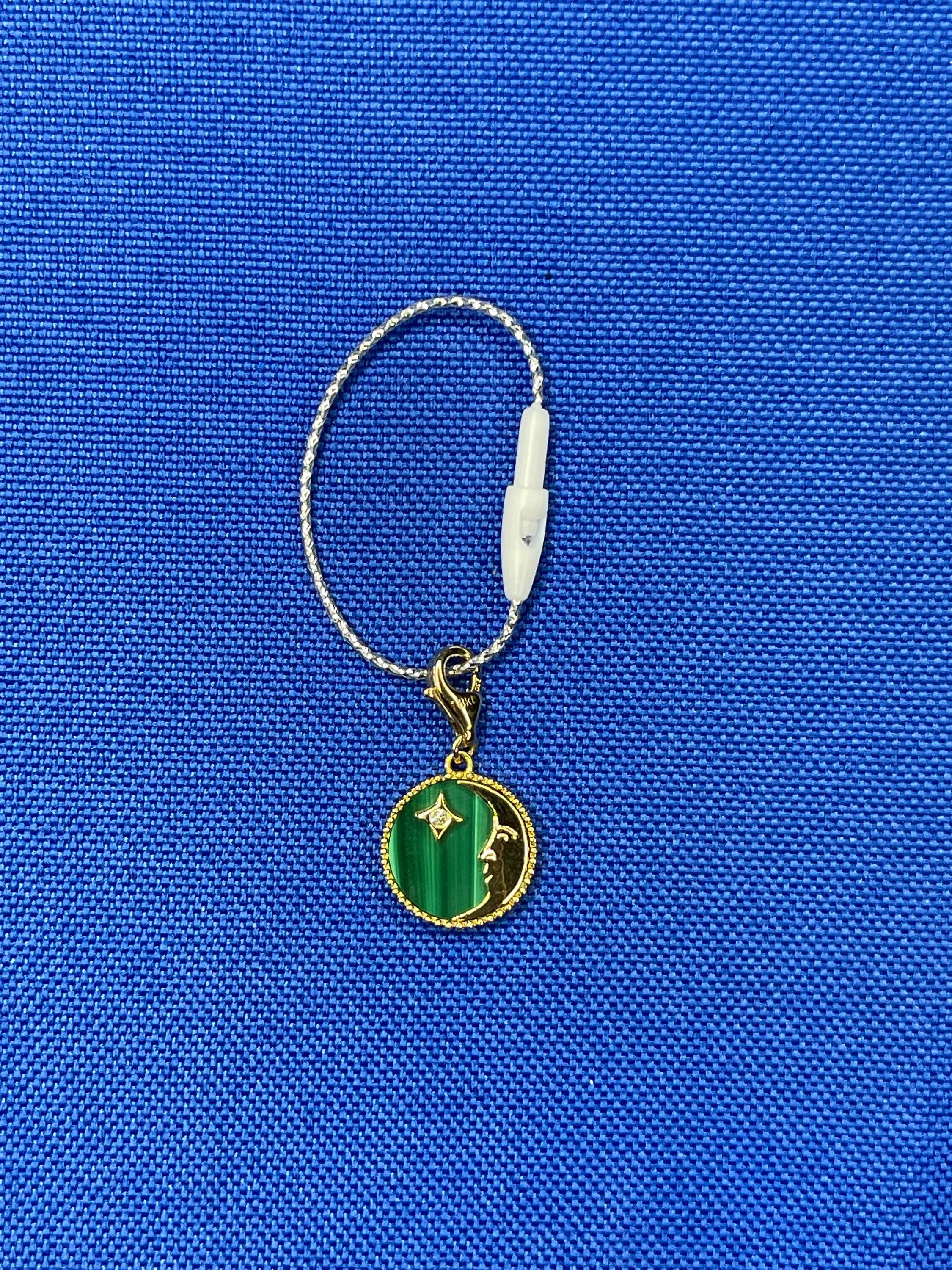 Diamond Moon Star Celestial Heaven Zodiac Crescent Sky 18 Karat Yellow Gold Gree