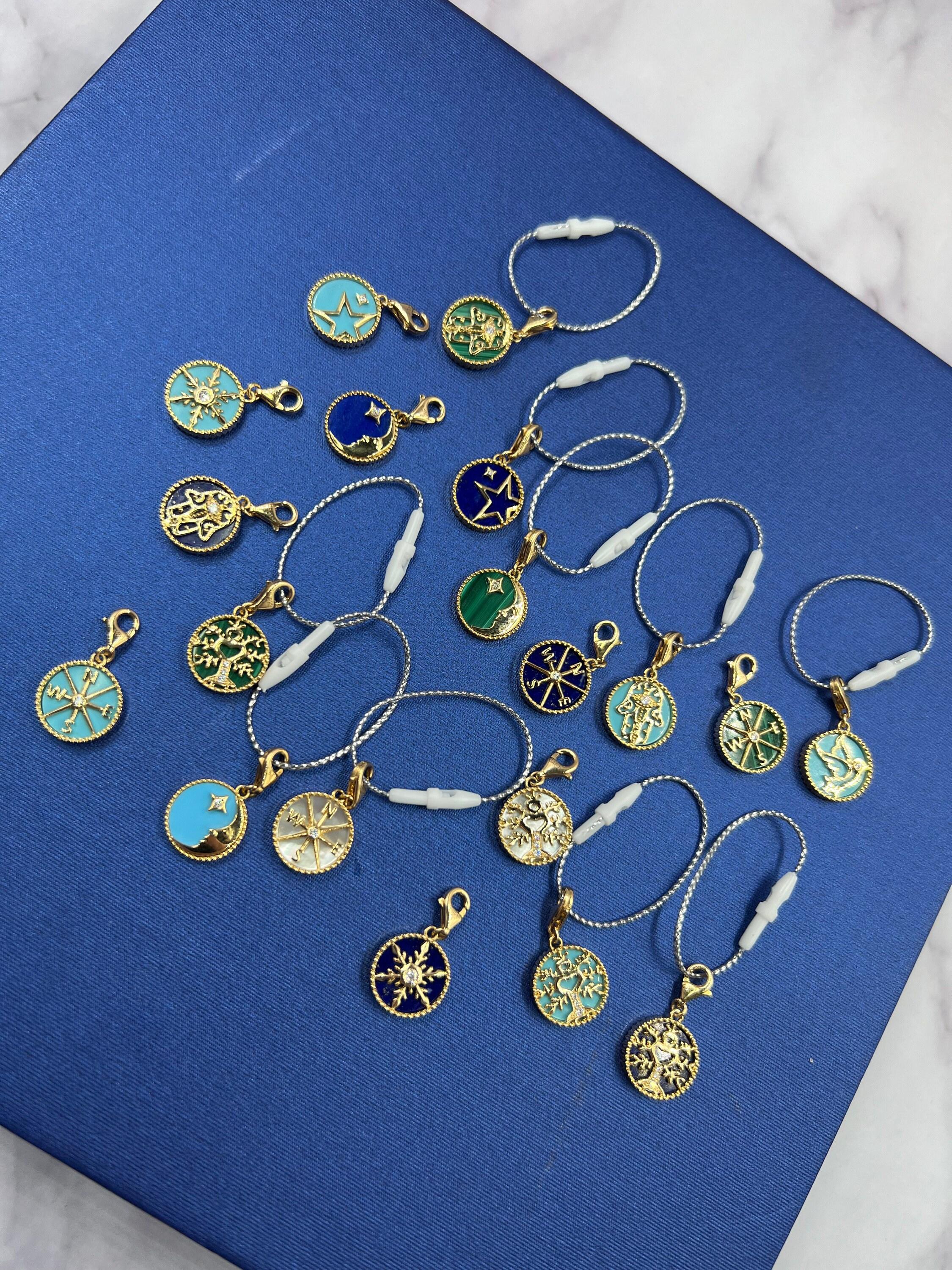 Diamond Moon Star Celestial Heaven Zodiac Crescent Sky 18 Karat Yellow Gold Gree