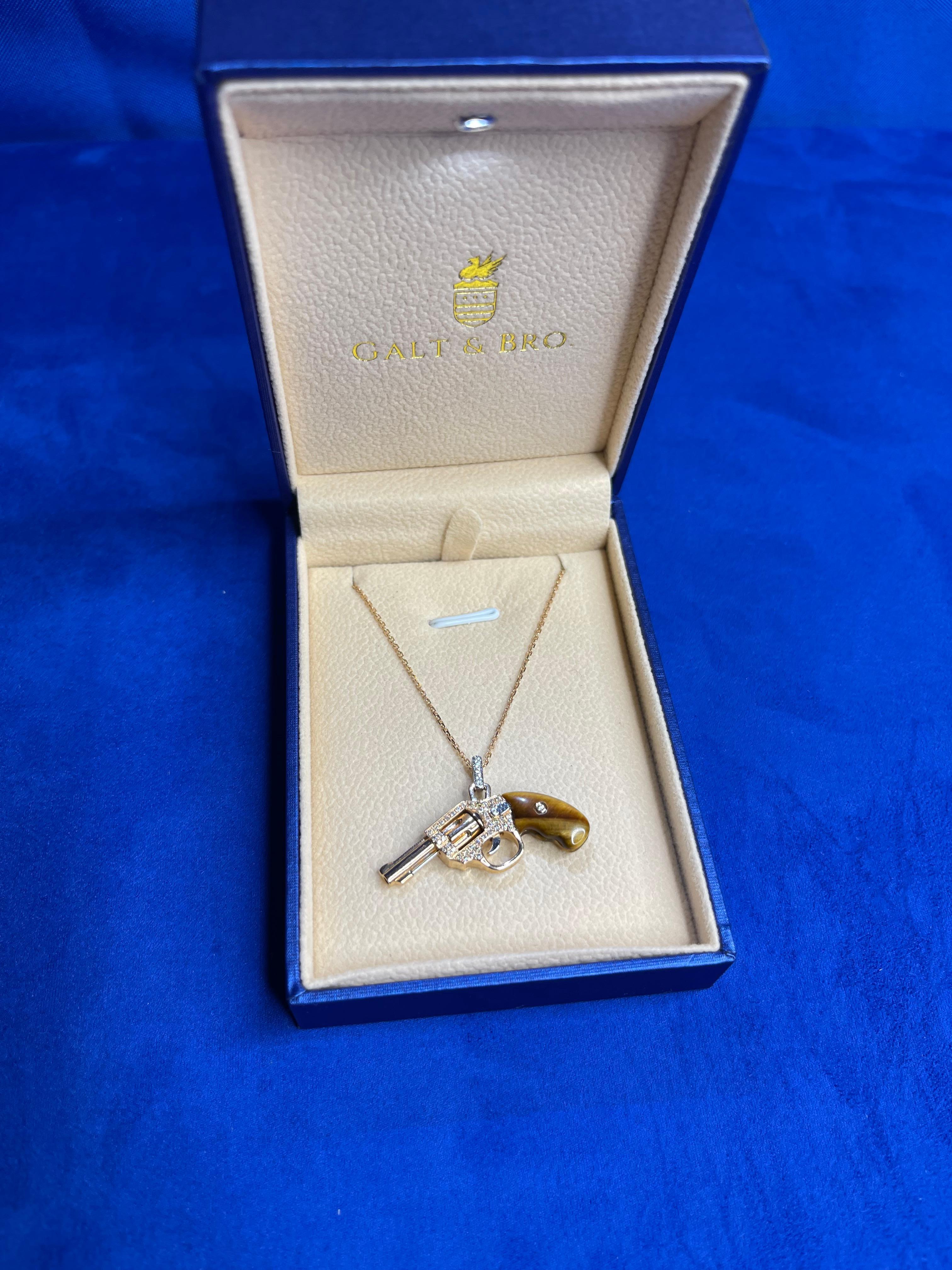 Diamond Pave Gun Revolver Tiger&