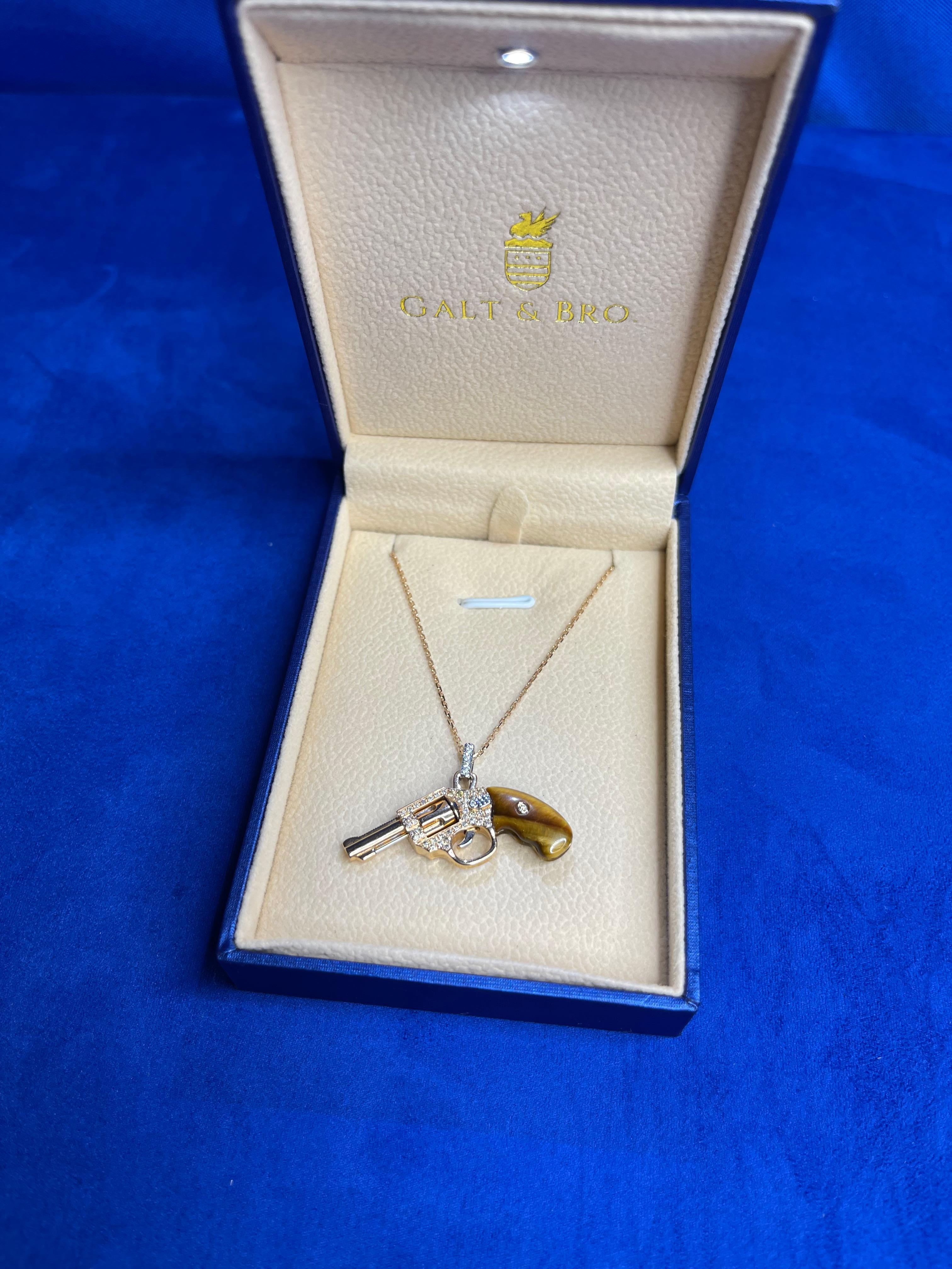 Diamond Pave Gun Revolver Tiger&