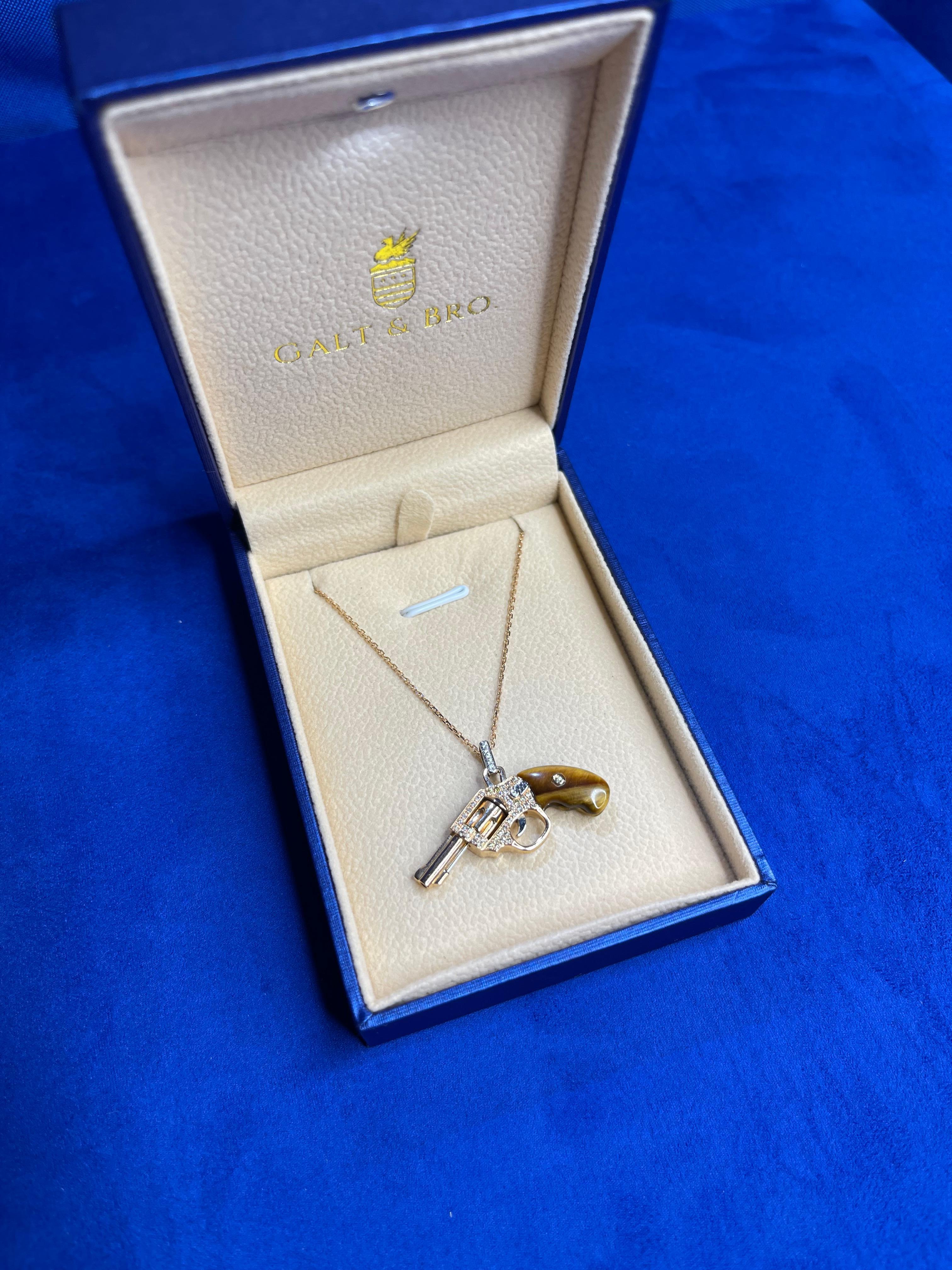 Diamond Pave Gun Revolver Tiger&