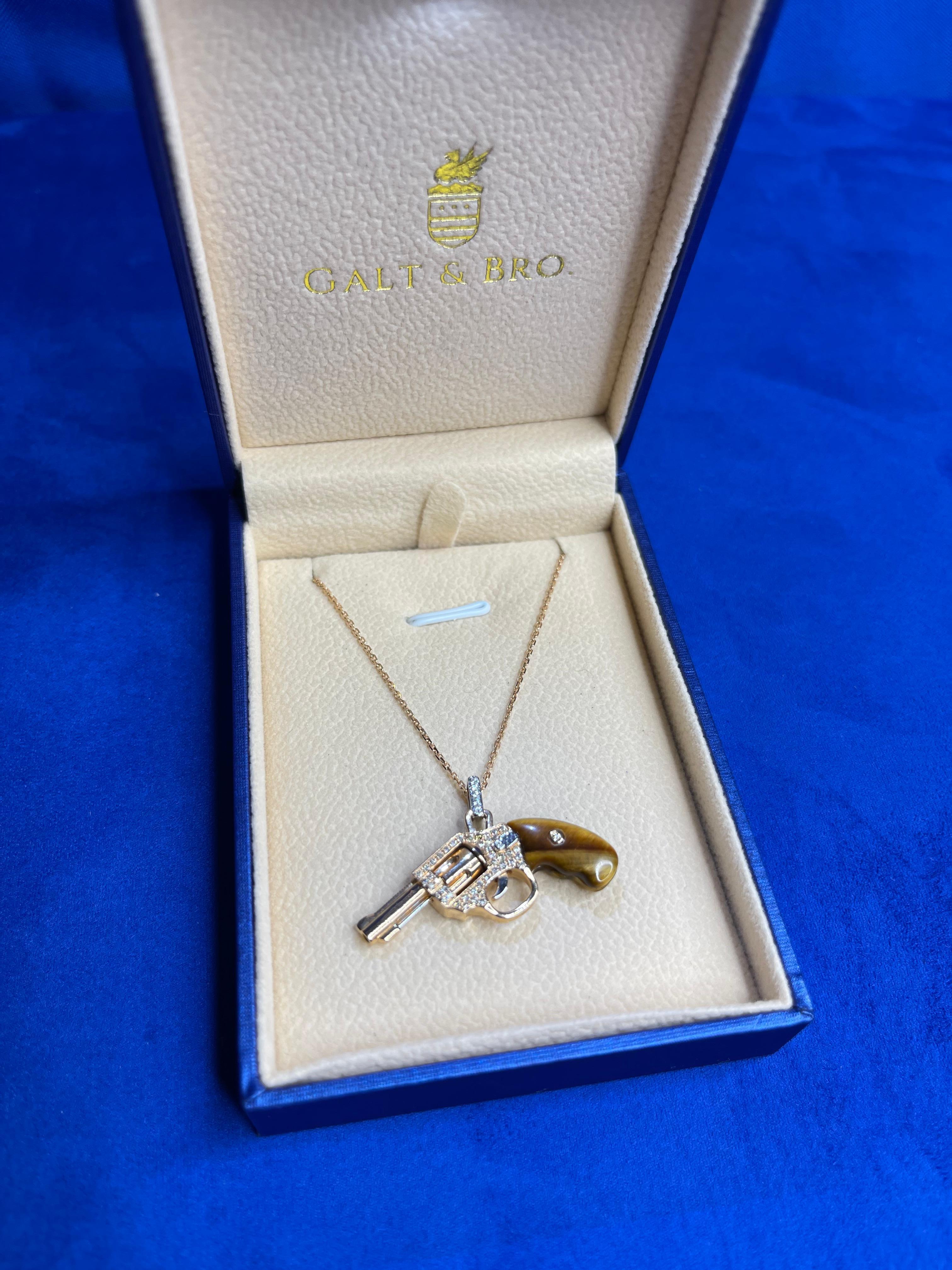 Diamond Pave Gun Revolver Tiger&