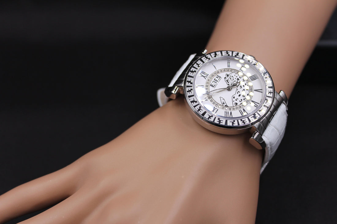 Diamonds Pave Dial Luxury Swiss Quartz Exotic Watch 0.42 Tcw