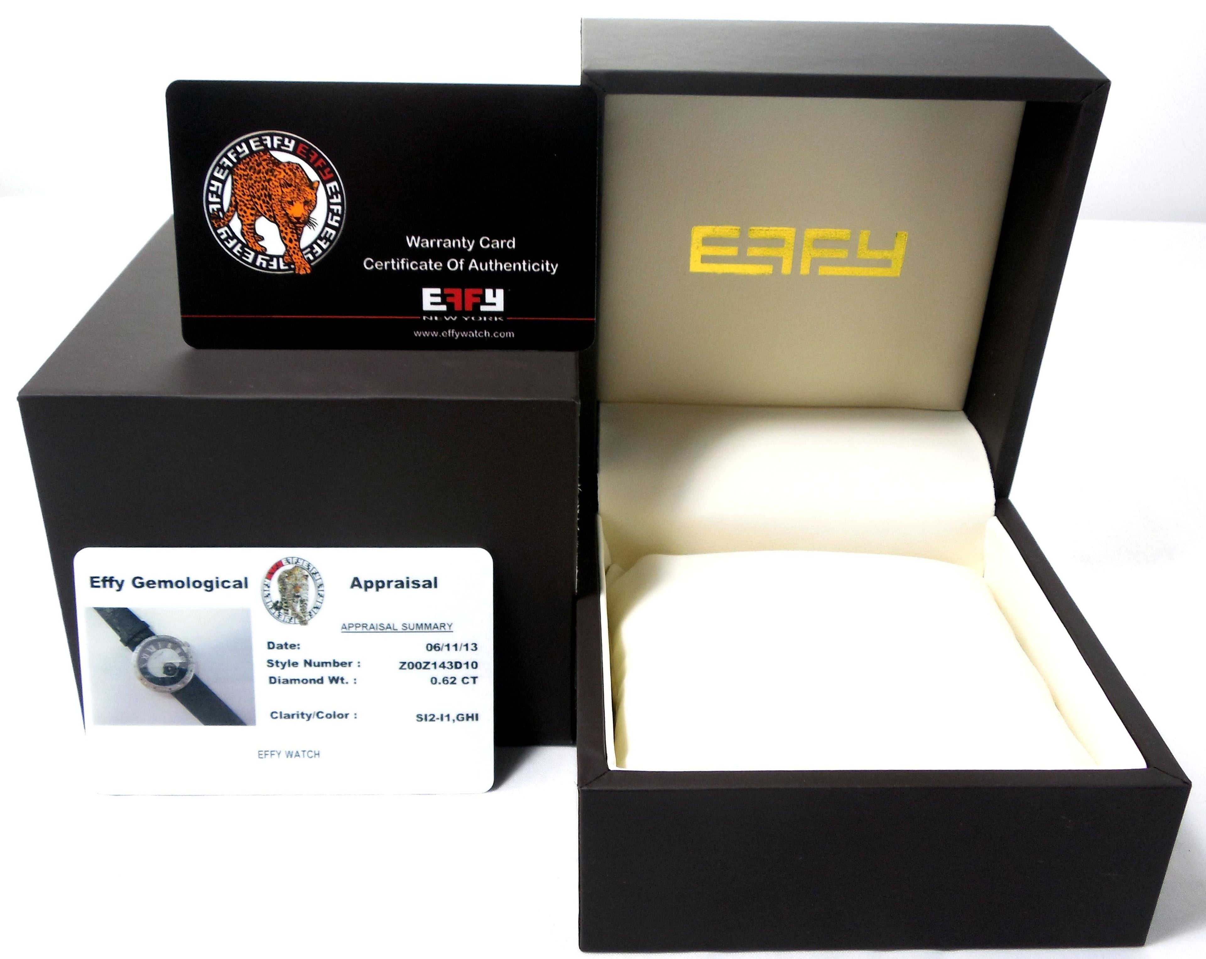 Diamonds Pave Dial Luxury Swiss Quartz Exotic Watch 0.64 Tcw