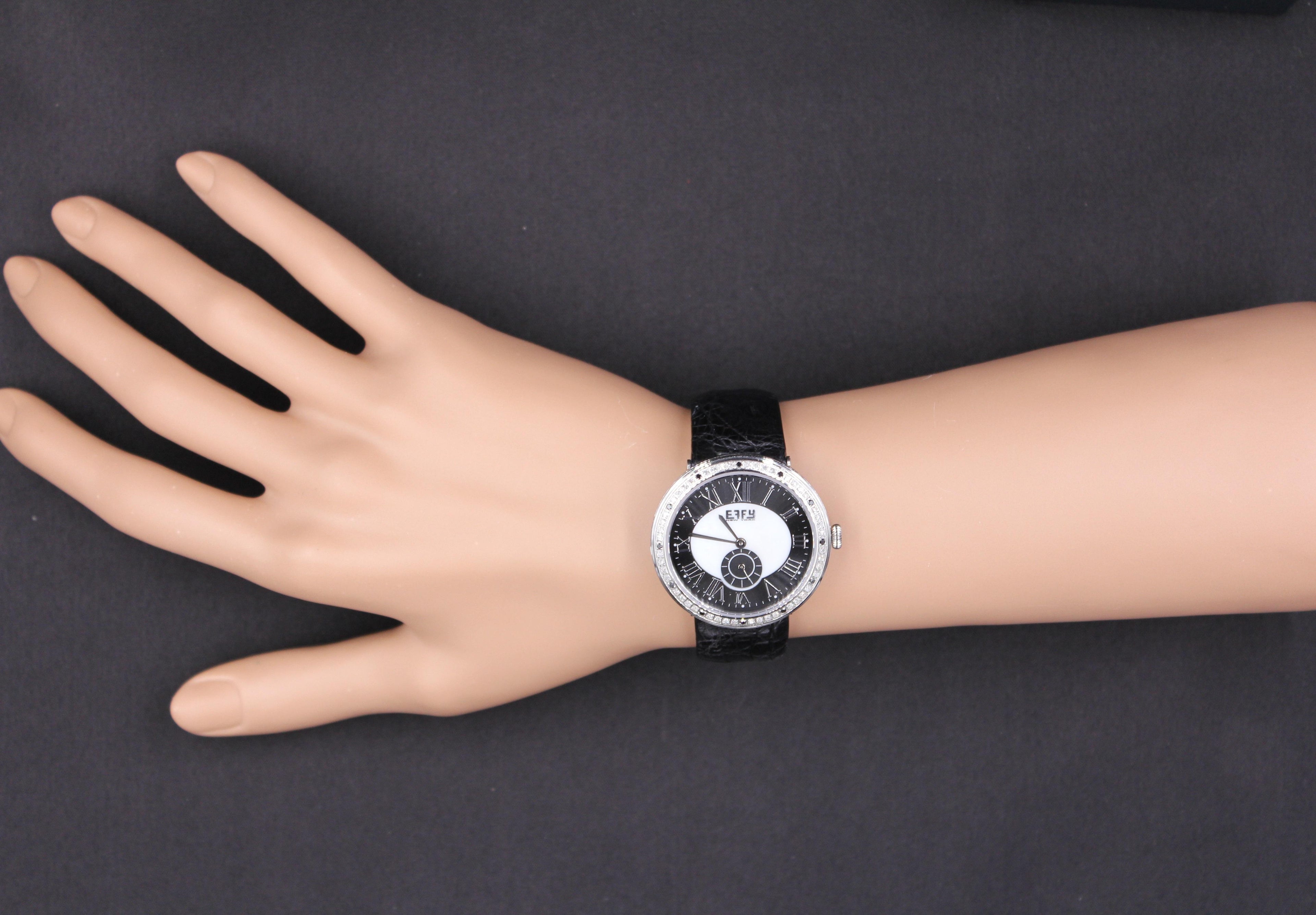 Diamonds Pave Dial Luxury Swiss Quartz Exotic Watch 0.64 Tcw