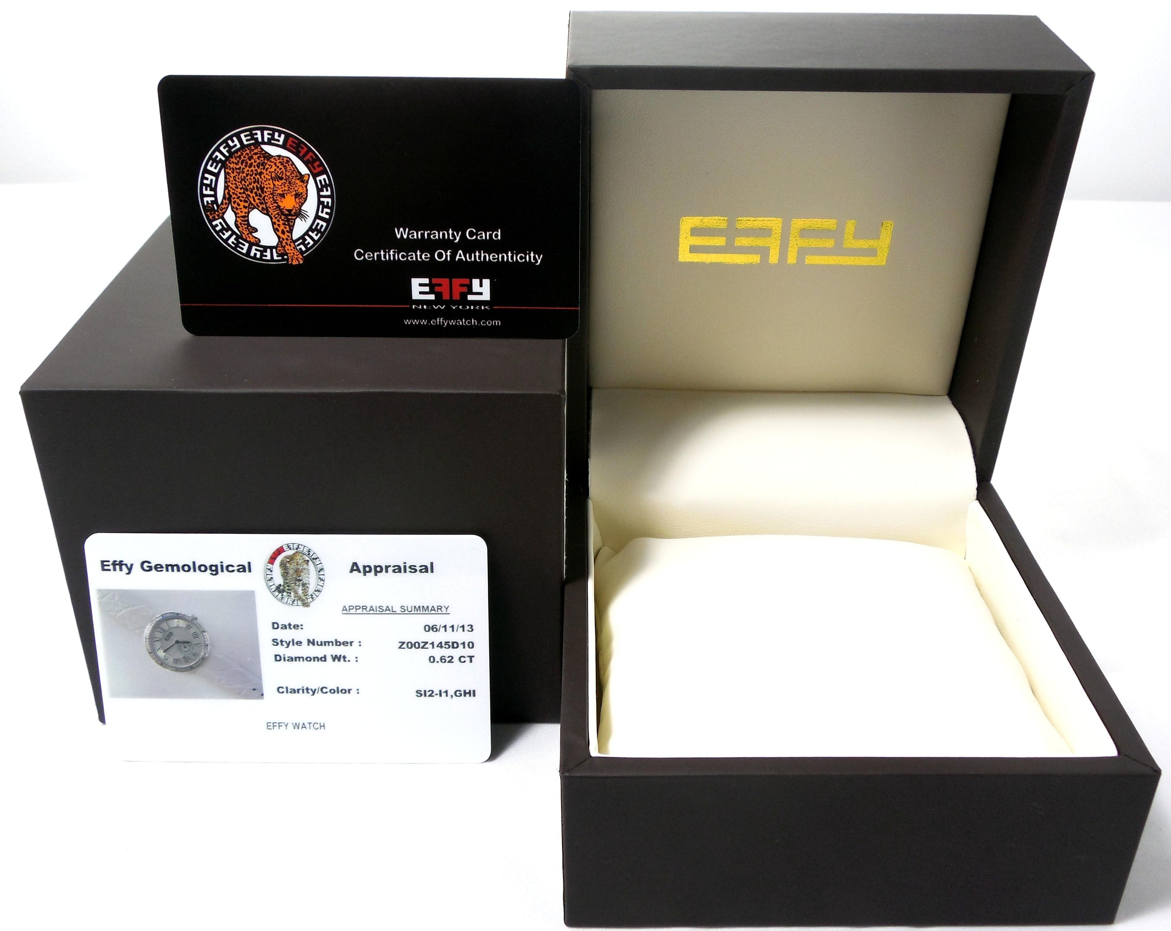 Diamonds Pave Dial Luxury Swiss Quartz Exotic Watch 0.64 Tcw