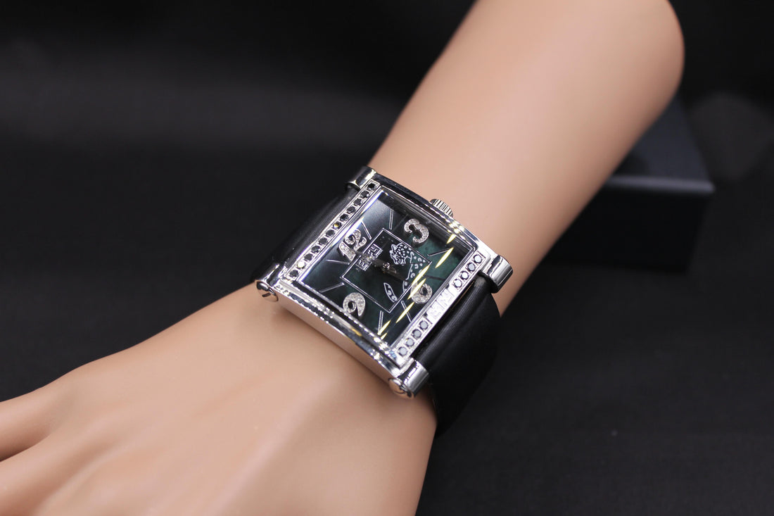 Diamonds Pave Dial Luxury Swiss Quartz Exotic Watch 0.77 Tcw