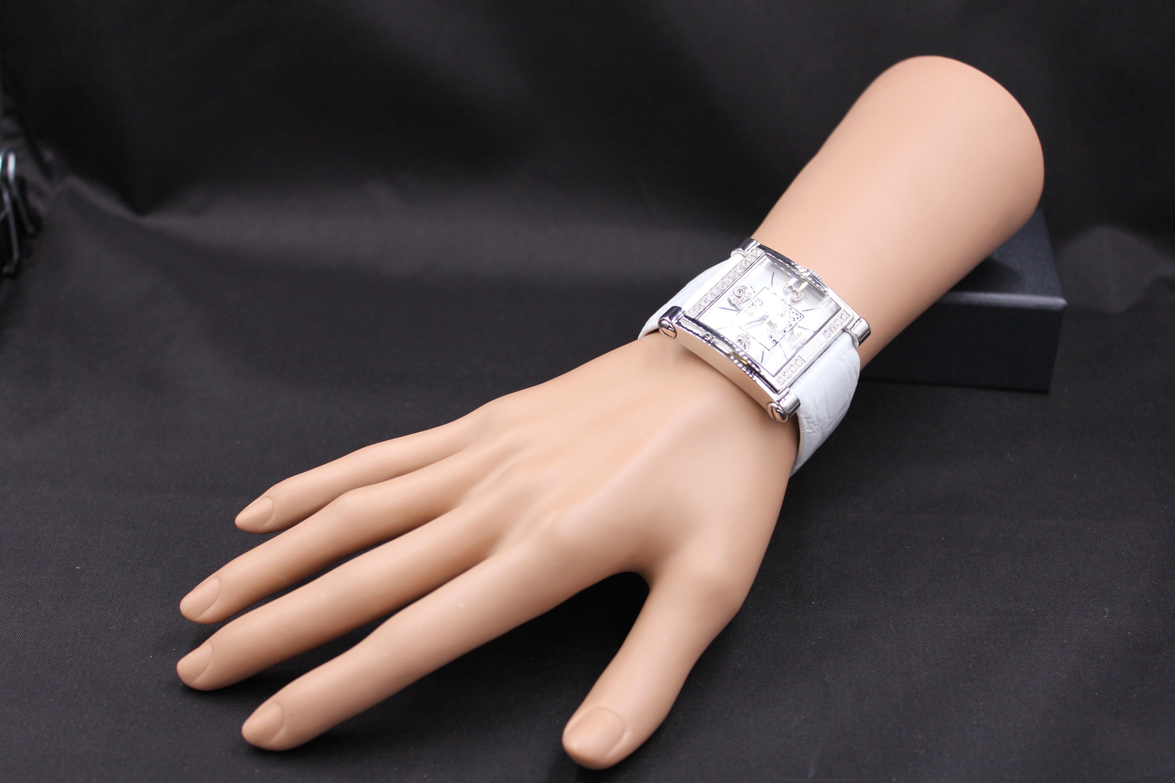 Diamonds Pave Dial Luxury Swiss Quartz Exotic Watch 0.77 Tcw