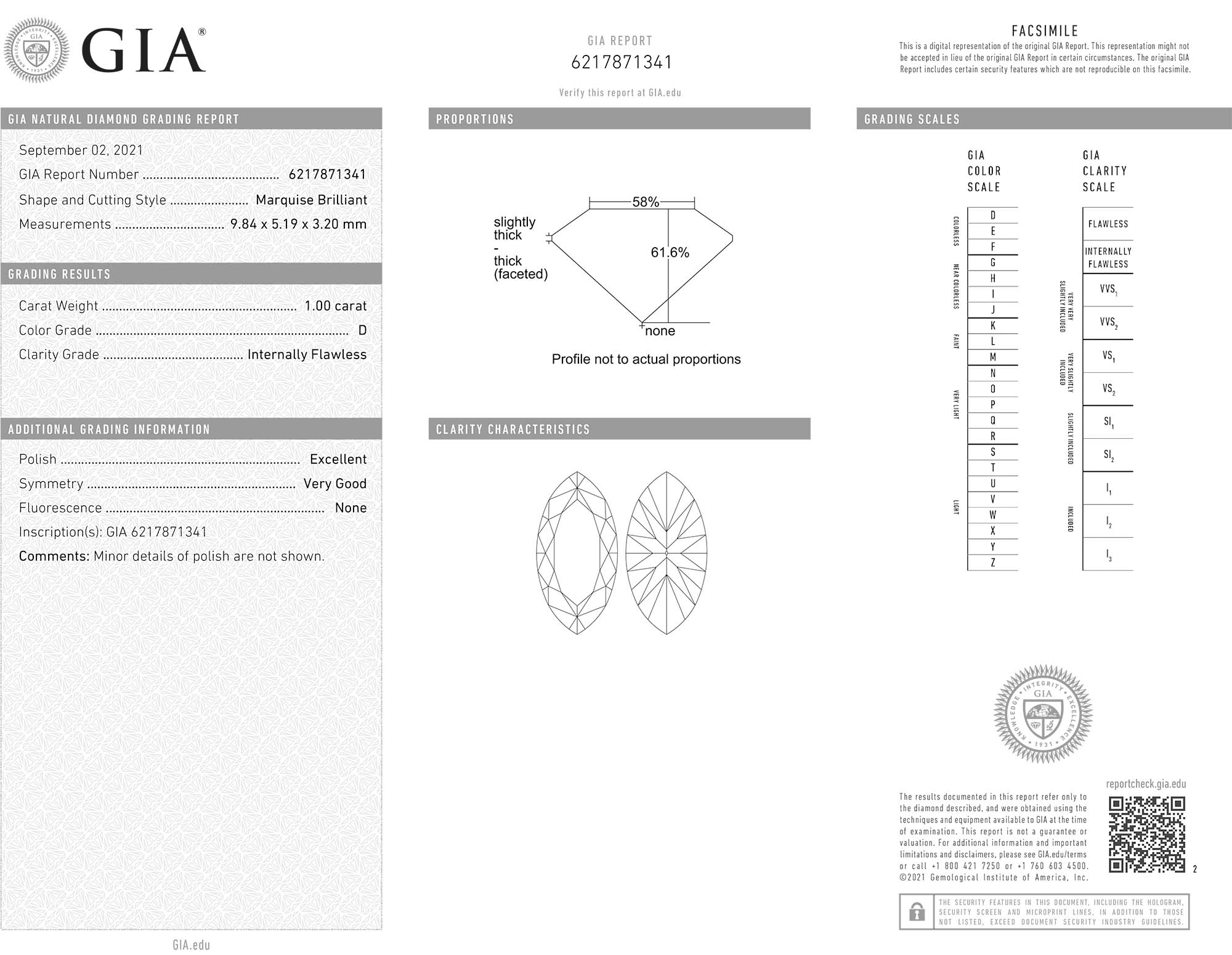 GIA 1 Ct Marquise Diamond Blue Sapphire Art Deco Style 18K White Gold Ring