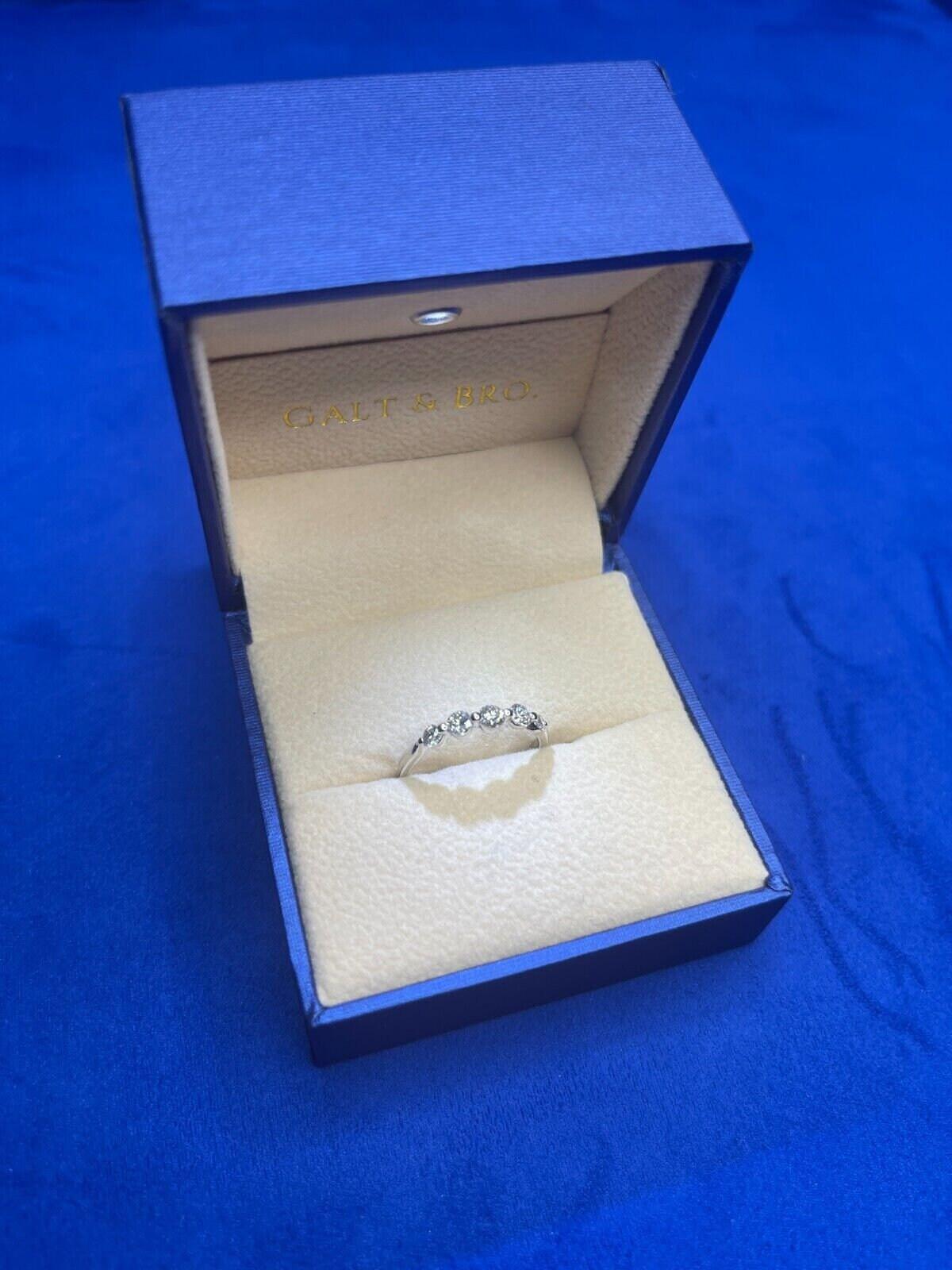 Half Carats Round Shape Brilliant Cut Diamond Half Bezel Prong Set Thin Eternity