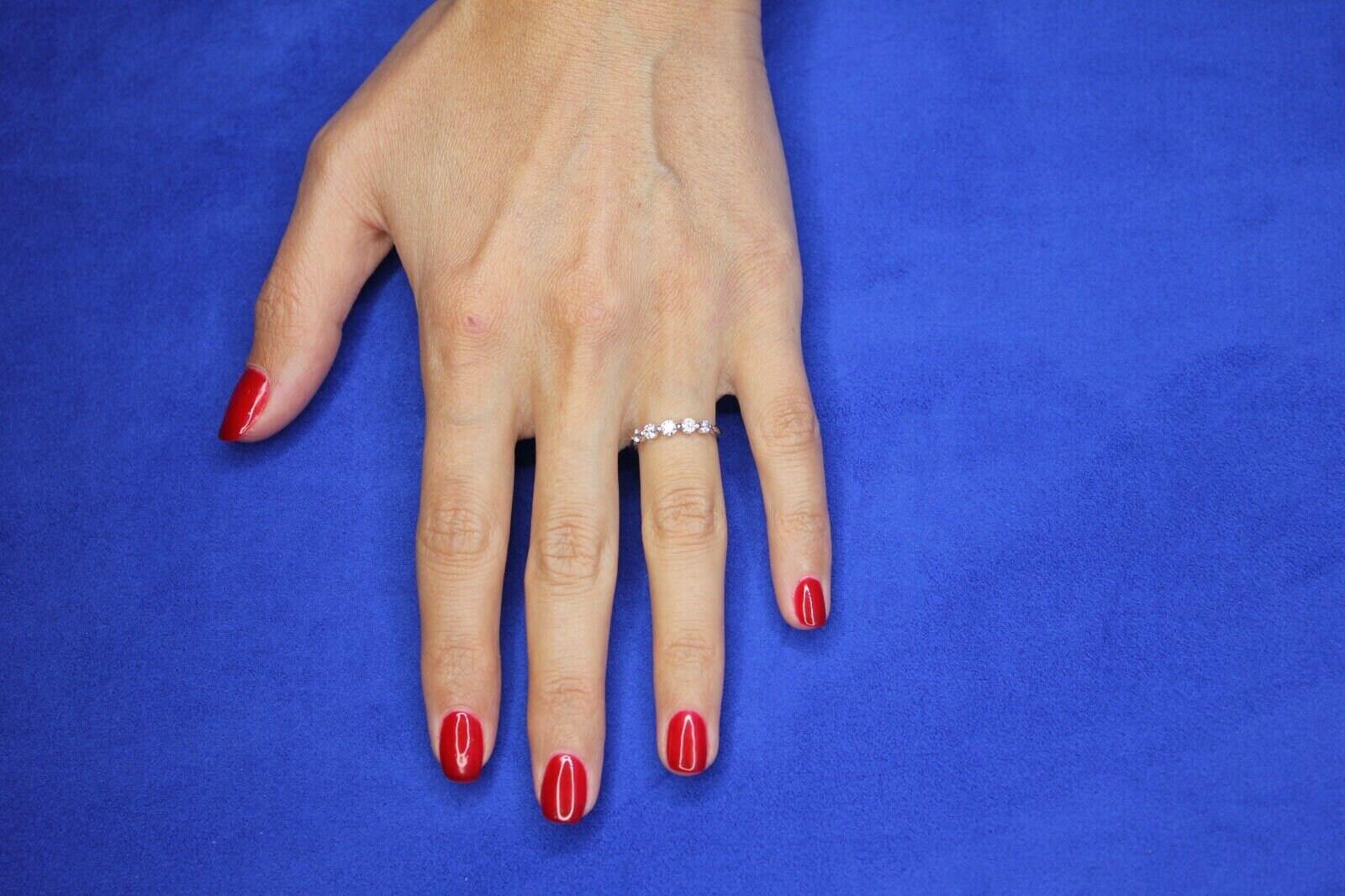 Half Carats Round Shape Brilliant Cut Diamond Half Bezel Prong Set Thin Eternity