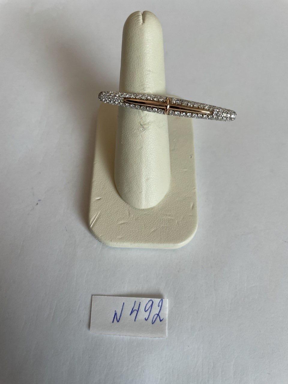 Diamond Pave Double Finger Knuckle 14K Rose White Gold Statement Ring