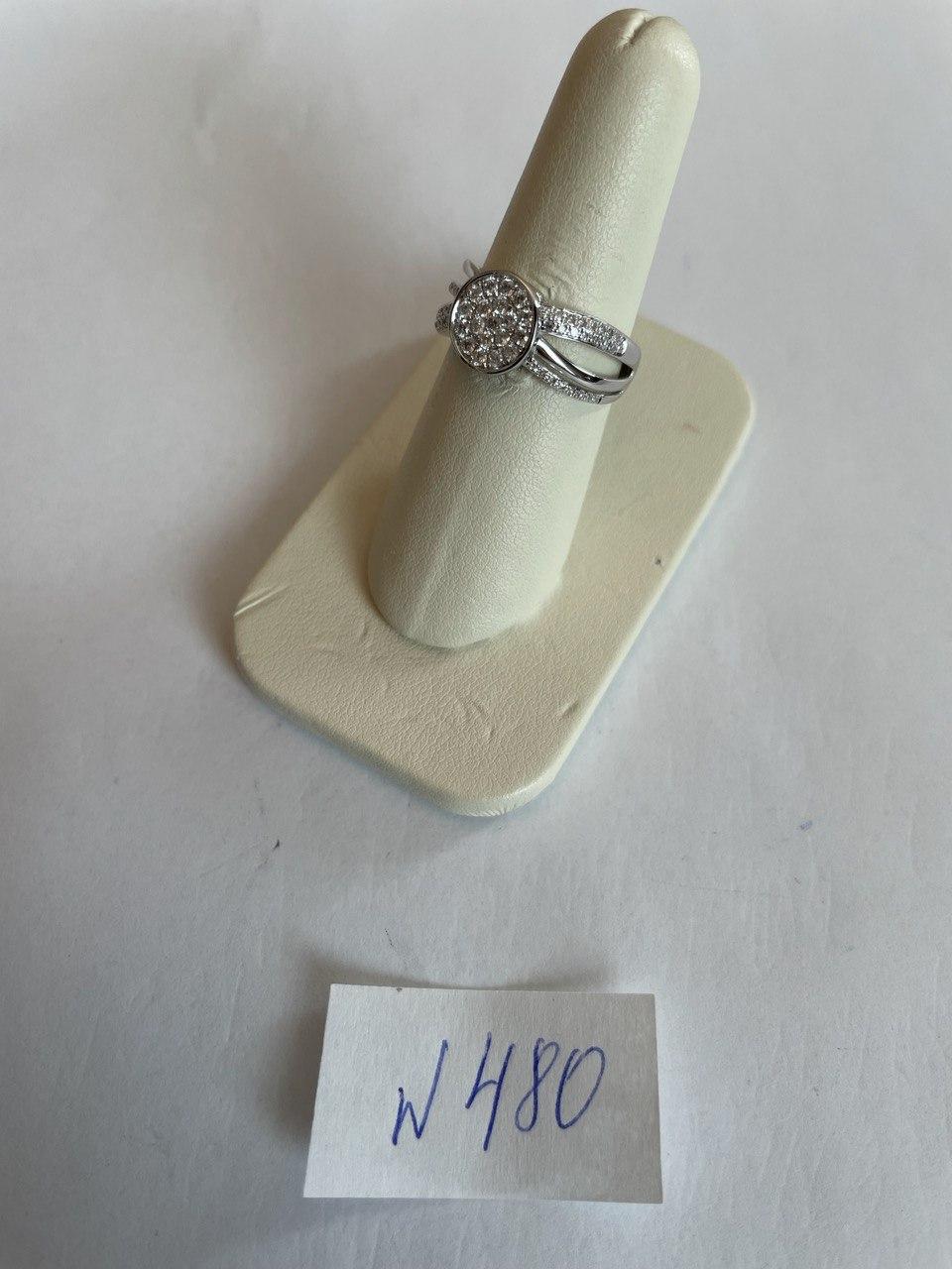 Brilliant Cut White Diamond Pave Set 14K White Gold Signet Statement Ring