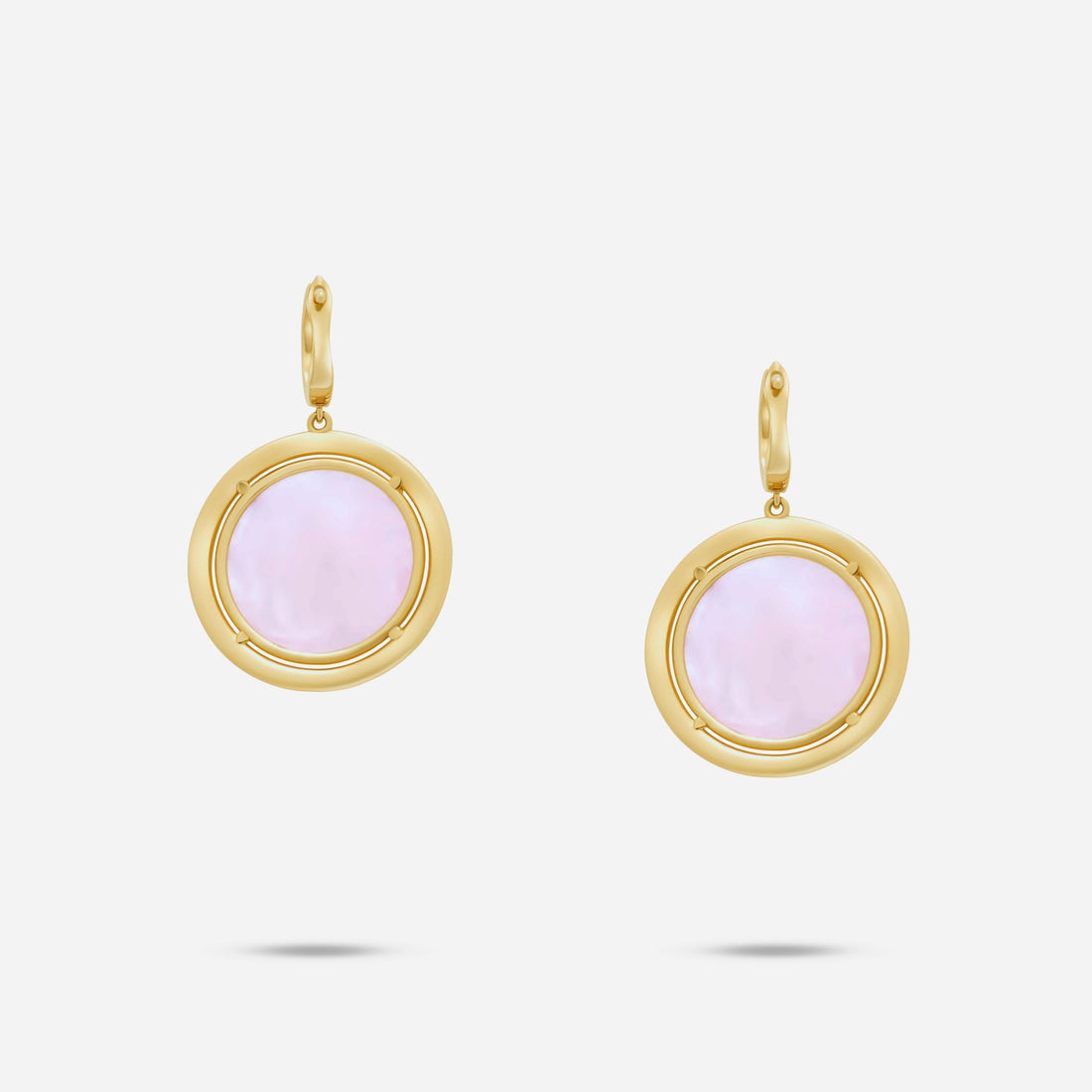 Peach Pink Rutilated Quartz Round Cabochon Diamonds Halo Drop 14k Gold Earrings