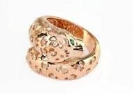 Leopard Jaguar Panther Lion Diamond Emerald 14K Rose Gold Statement Animal Ring