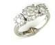 Diamonds Pave Set Round Cluster Halo Set White Gold Statement Three Stone Ring