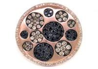 Diamond Pave Galaxy Solar Universal 14K Yellow Gold Pendant Statement Ring