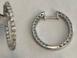 Classic Round Shape Brilliant Cut 14K White Gold Medium Hoop Huggie Earrings