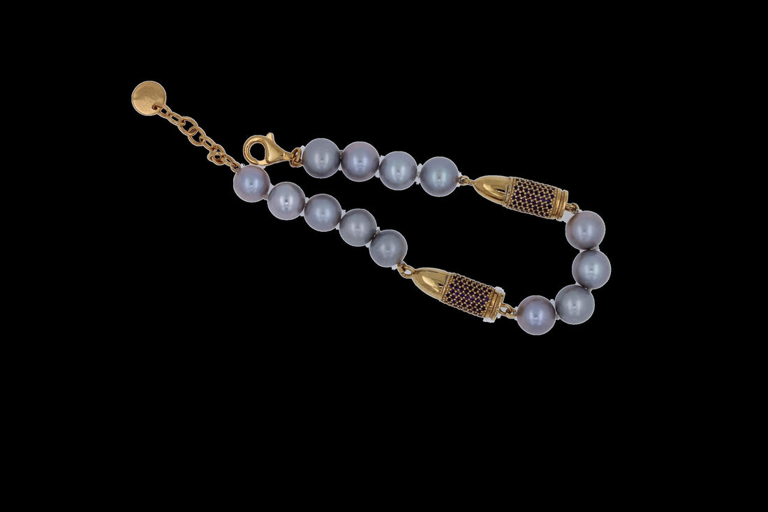 Purple Violet Amethyst Pave Set Gemstone Gold Rocket Bullet Grey Silver Pearl St