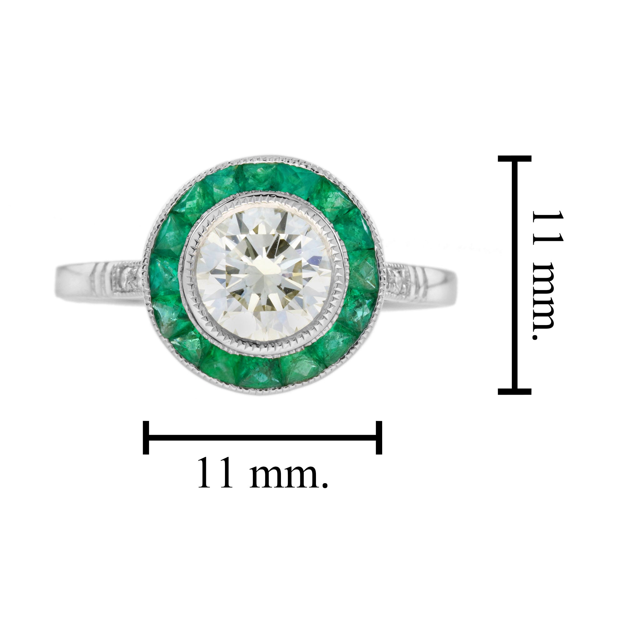 Certified Diamond & Green Emerald Fancy Art Deco Style Halo Set Platinum Ring