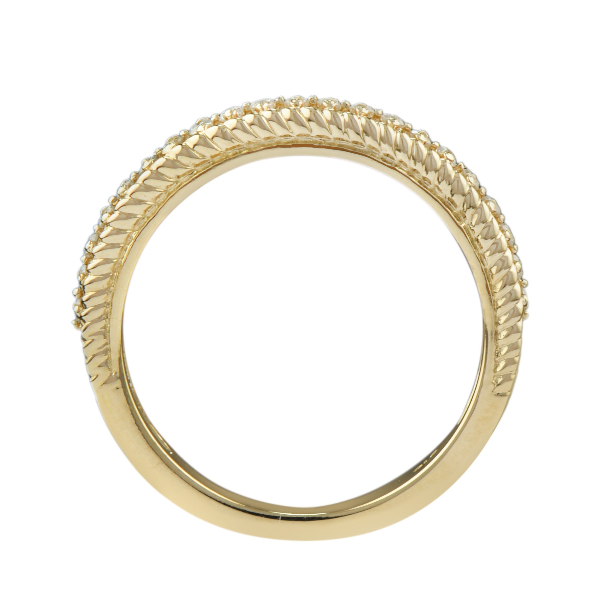 Vintage Style Diamond Half Eternity Wedding Band Ring