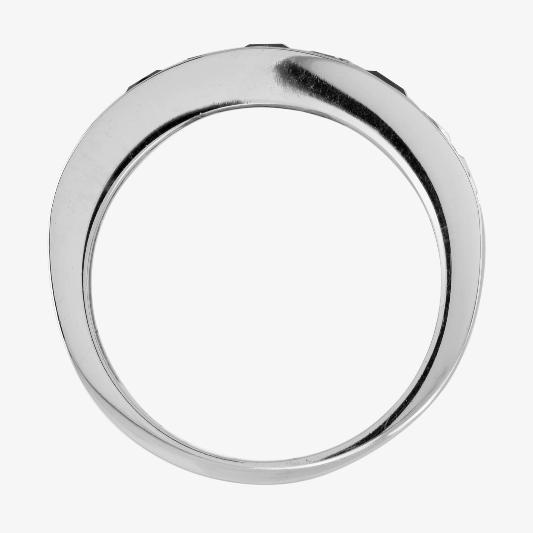 Square Princess Cut Blue Sapphire Diamond Channel Set Half Eternity Band Ring