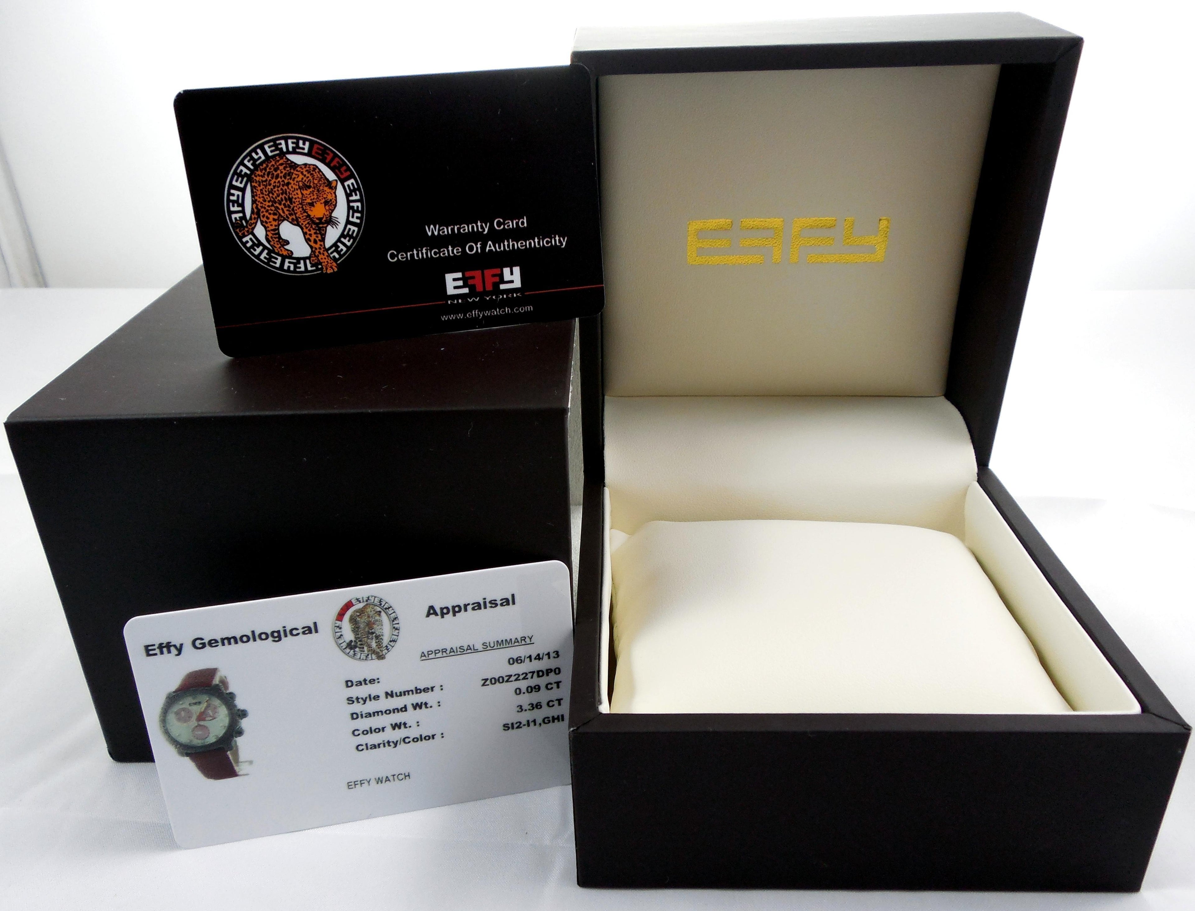 Red Sapphire & Diamond Pave Dial Luxury Swiss Quartz Exotic Leather Band Watch