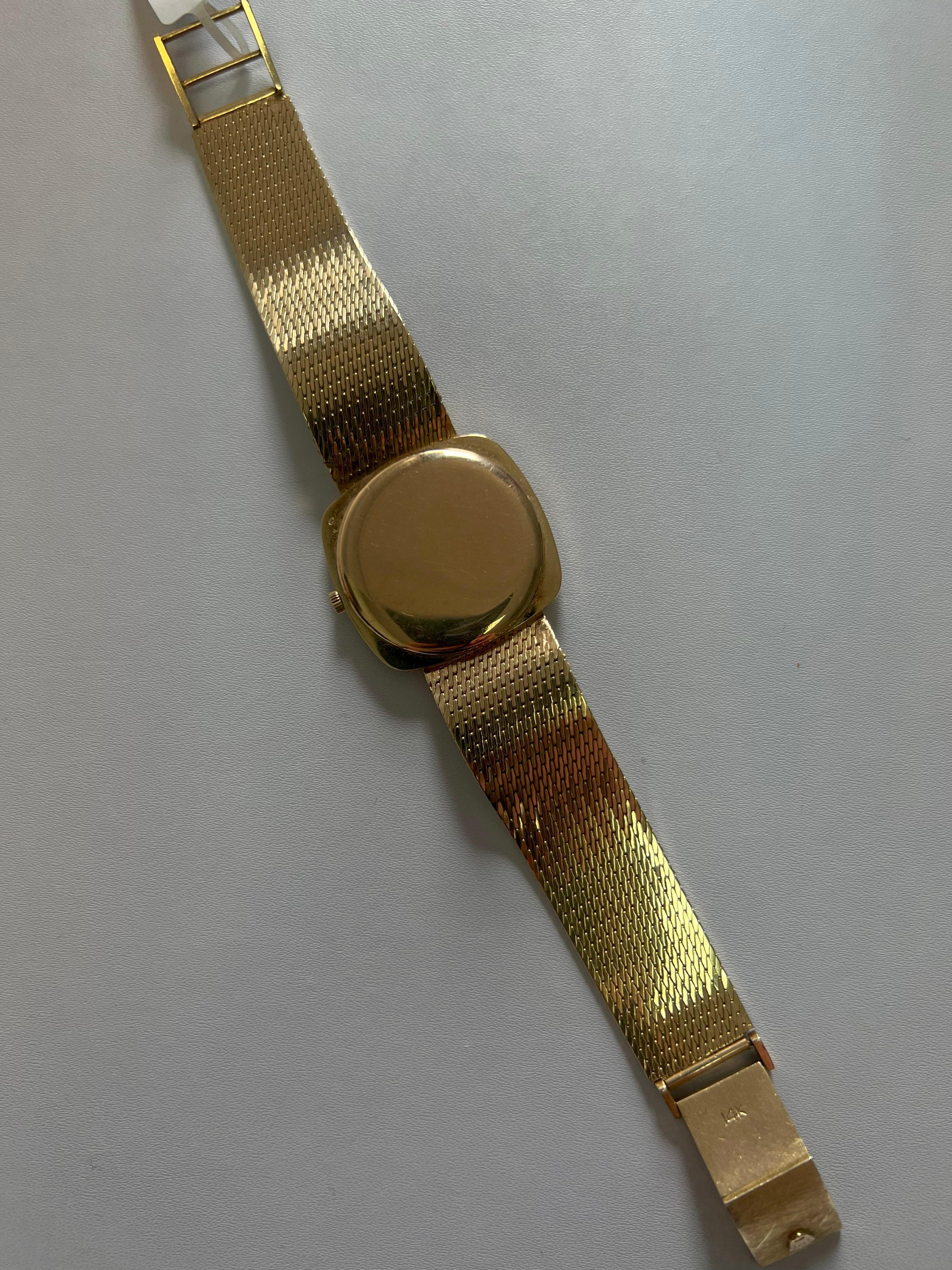 Rolex Cellini White Round Cushion Dial 14 Karat Yellow Gold Vintage Watch