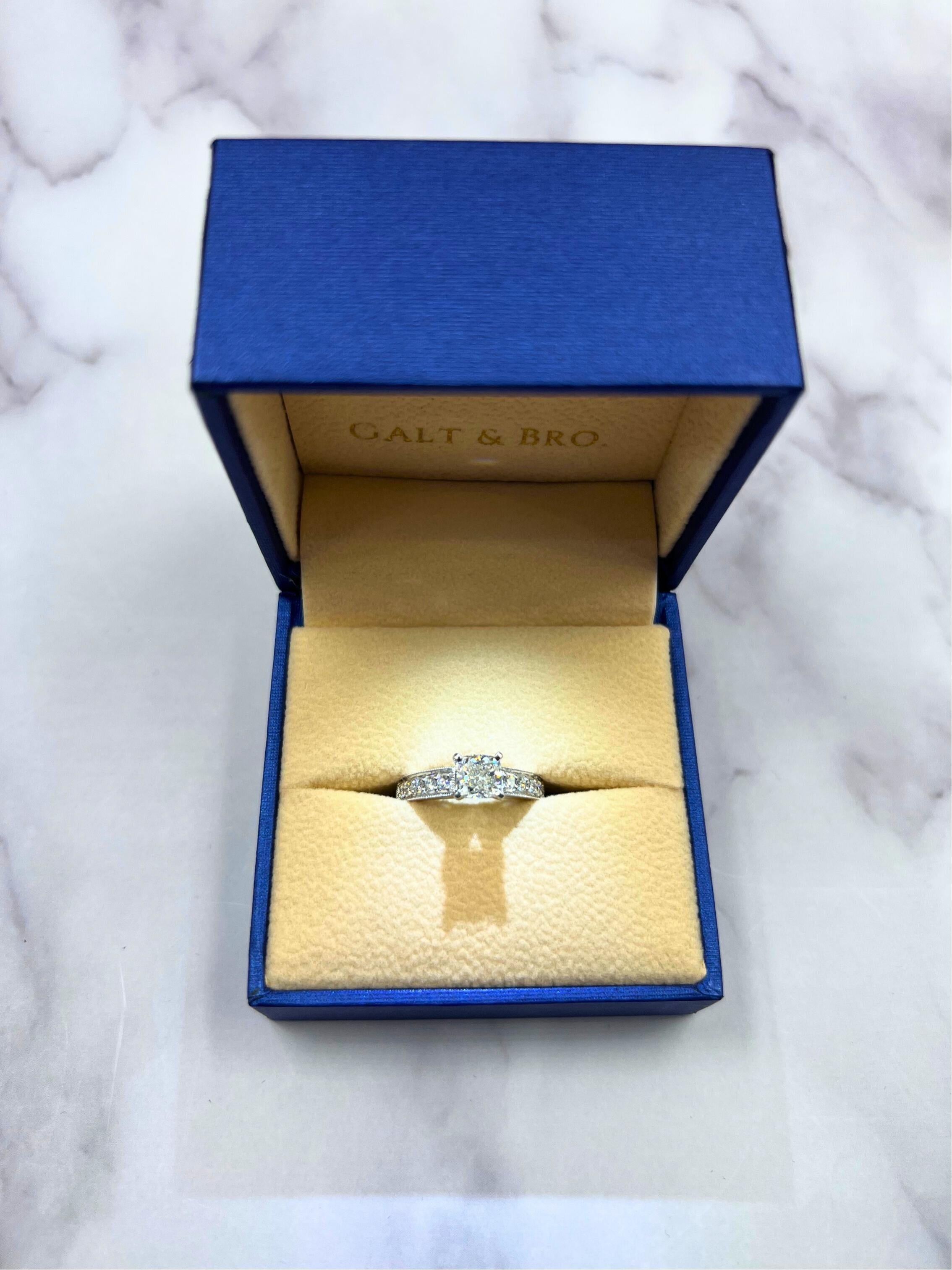 Square Cushion Cut Shape Diamond 18k White Gold Engagement Solitaire Ring