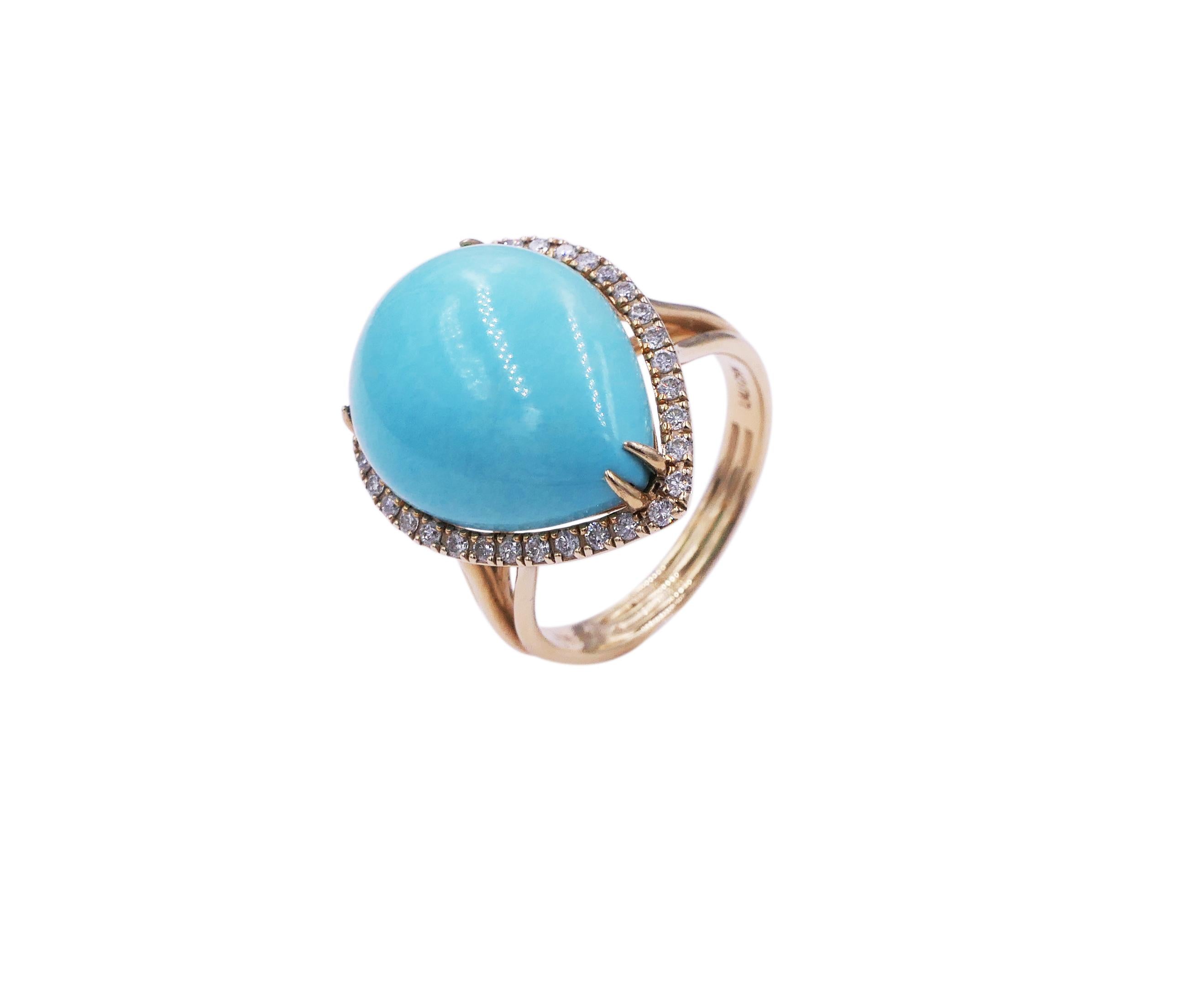 Turquoise Pear - Ring
