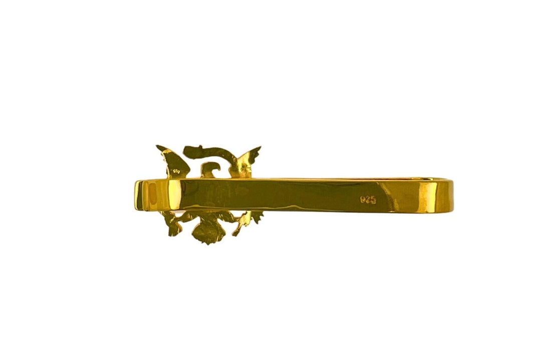 Vintage American Dollar Coin Bald Eagle Yellow Gold Vermeil Sterling Silver Tie