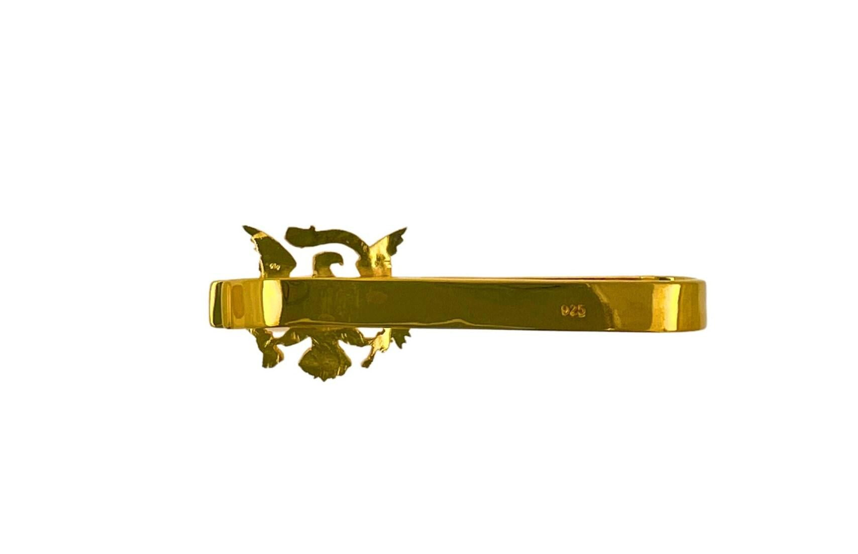 Vintage American Dollar Coin Bald Eagle Yellow Gold Vermeil Sterling Silver Tie