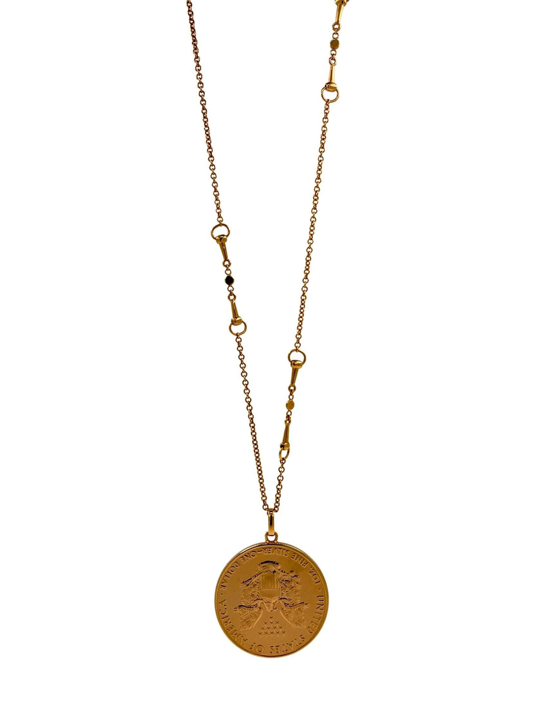 Vintage Genuine American USA Dollar Coin Rose Gold Vermeil Sterling Silver Horse