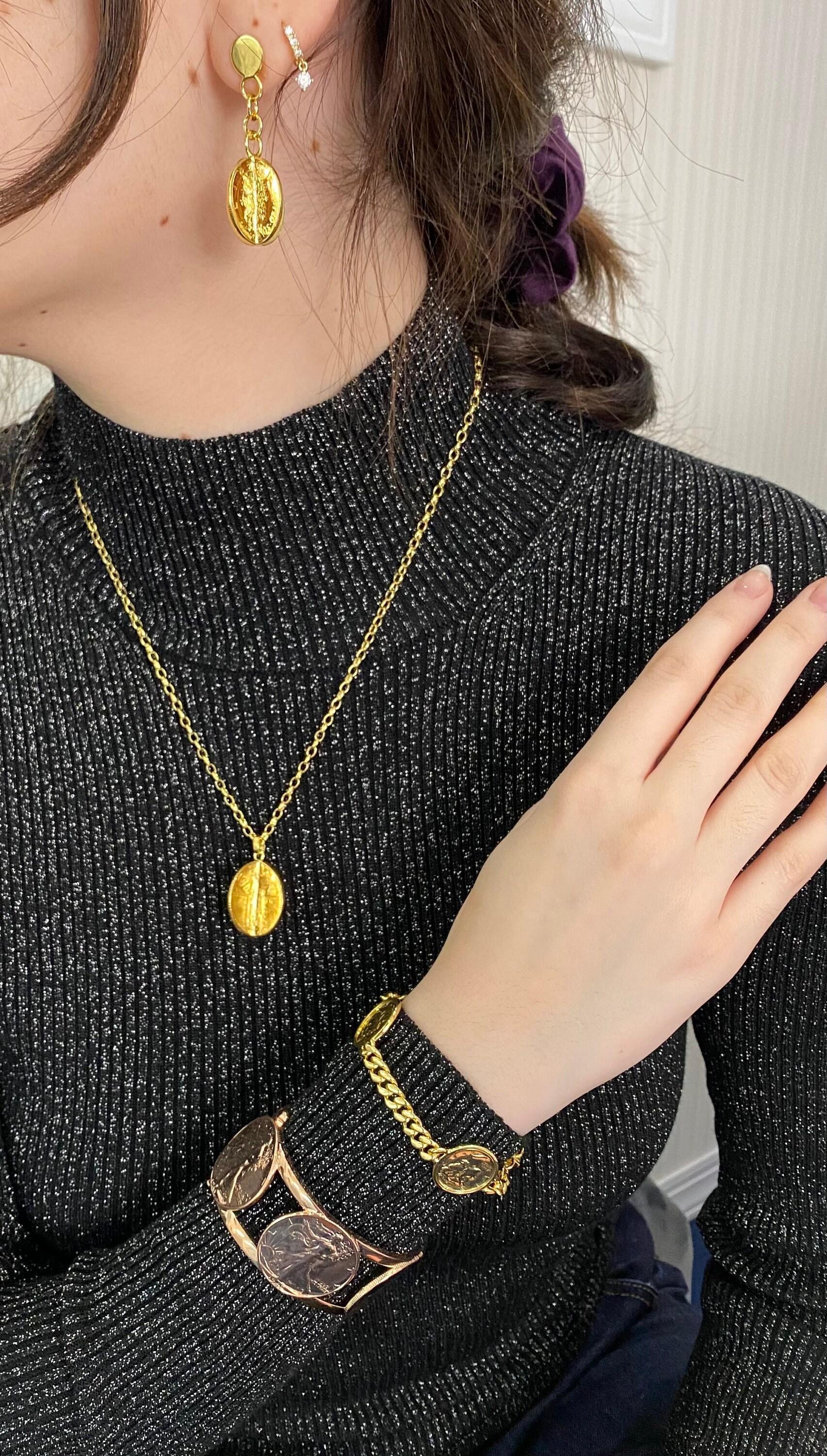 Vintage Genuine Real Dollar Coin Yellow Gold Vermeil Sterling Silver Charm Drop