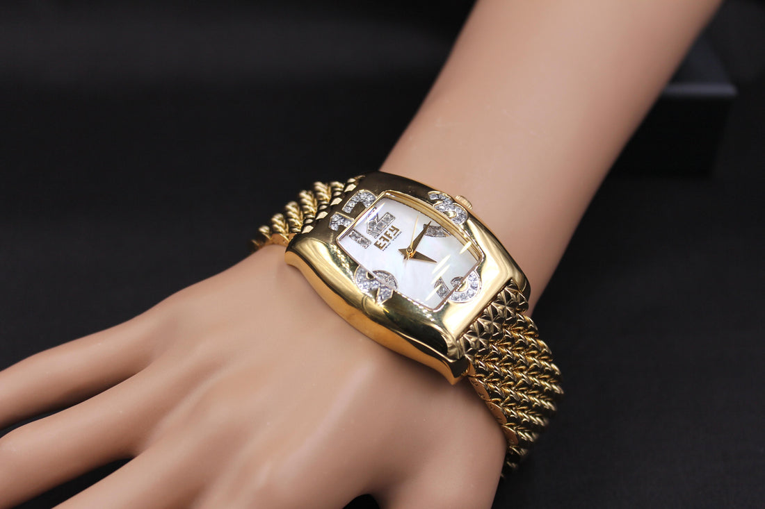 White Sapphires Pave Dial Luxury Swiss Quartz Exotic Watch