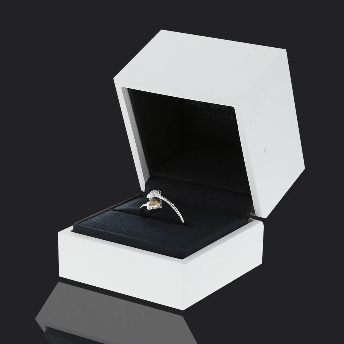 De Beers Talisman Polished & Brown Rough Natural Diamonds 18K White Gold Ring