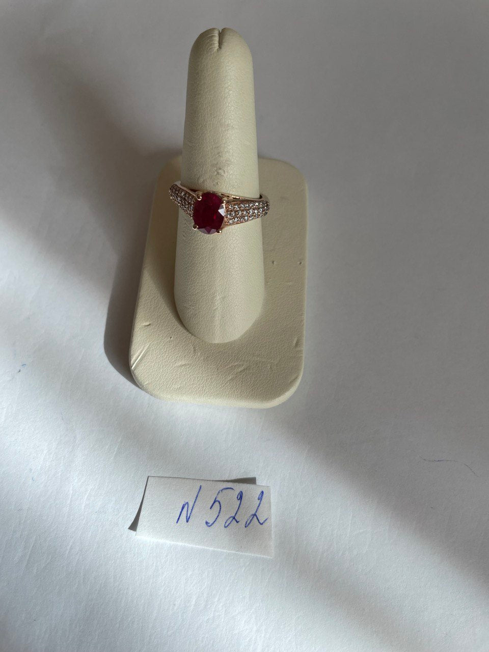 Oval Shape Red Pink Ruby Diamond Pave 14K Rose Gold Statement Cocktail Ring