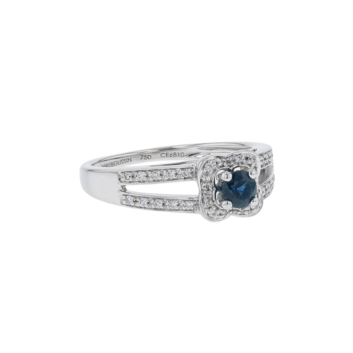 Mauboussin Sex and Love Blue Sapphire & Diamonds & 18K White Gold Ring