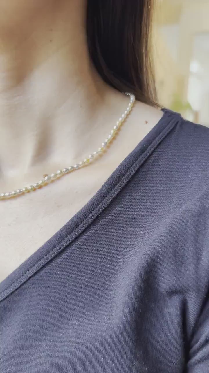 14 Karat Yellow Gold Multi Color White Silver Grey Golden Akoya Pearl Bead Layer