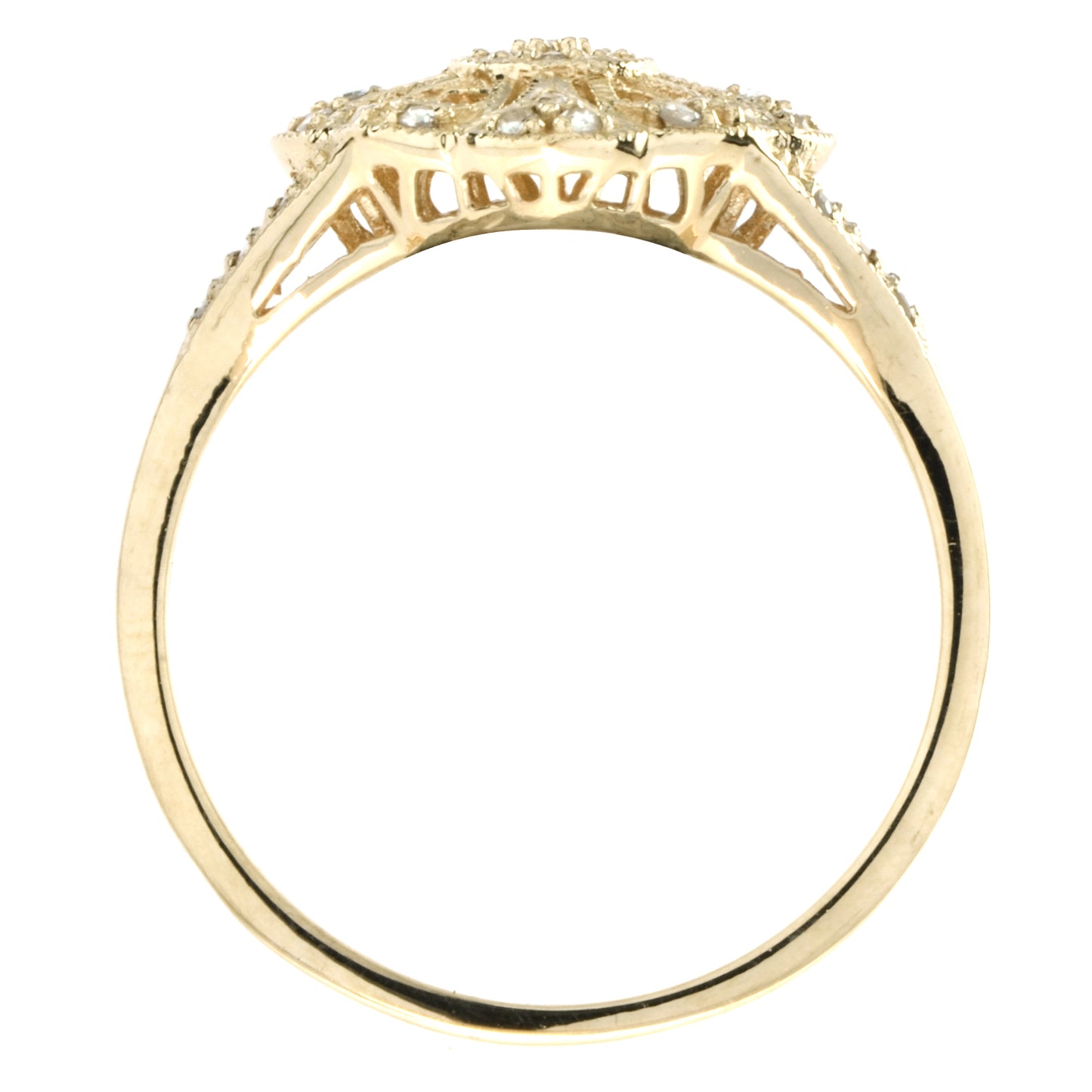 spring bloom vintage style edwardian inspired diamond 14k yellow gold ring