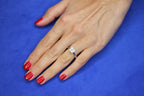 0.50 Carats Diamond Square Halo Round Pave Engagement Cocktail White Gold Ring 2