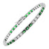 Alternate Square Shape Green Emerald & Diamond White Gold Tennis Line Bracelet