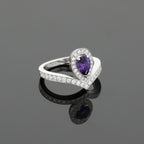 Chaumet Josephine Airette Diamonds & Pear Purple Amethyst 18K White Gold Ring