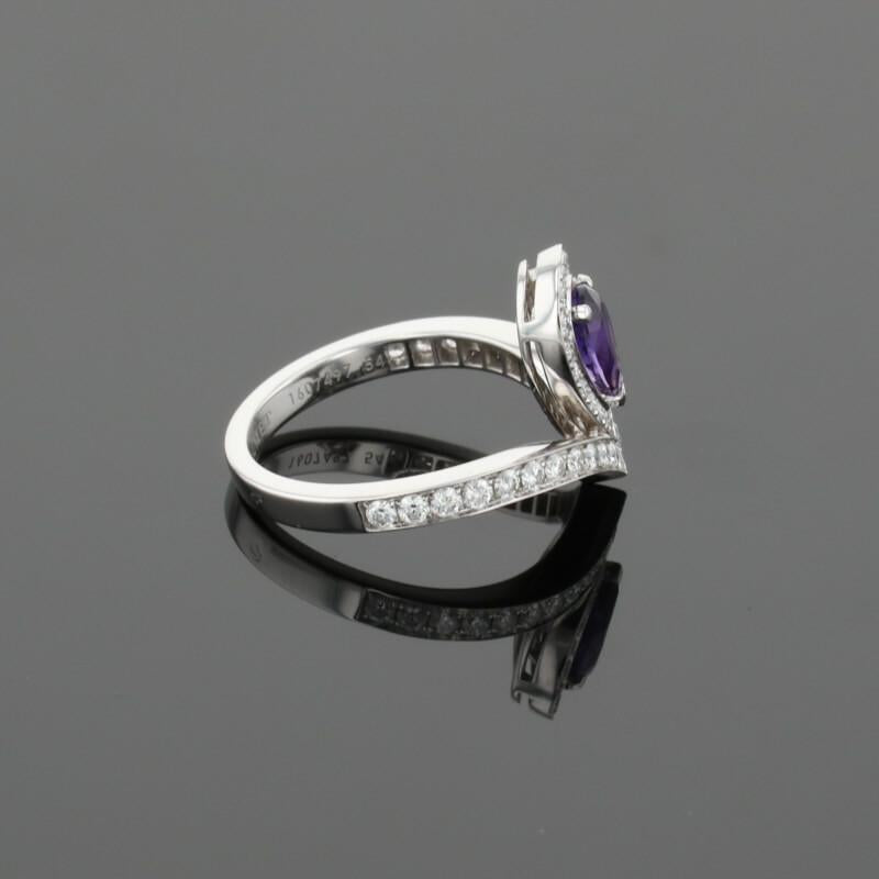 Chaumet Josephine Airette Diamonds & Pear Purple Amethyst 18K White Gold Ring
