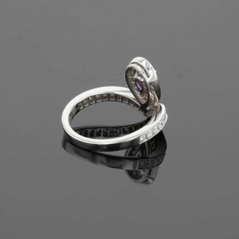 Chaumet Josephine Airette Diamonds & Pear Purple Amethyst 18K White Gold Ring