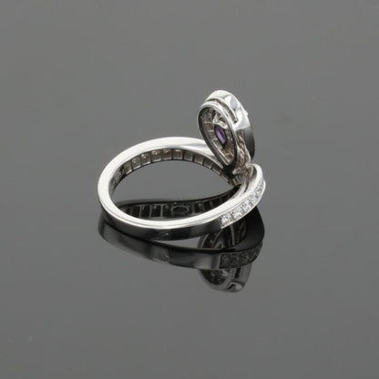 Chaumet Josephine Airette Diamonds &amp; Pear Purple Amethyst 18K White Gold Ring