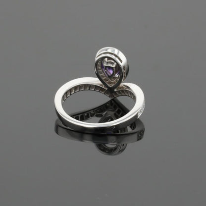 Chaumet Josephine Airette Diamonds &amp; Pear Purple Amethyst 18K White Gold Ring