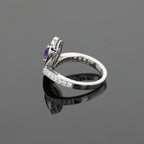 Chaumet Josephine Airette Diamonds & Pear Purple Amethyst 18K White Gold Ring
