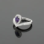 Chaumet Josephine Airette Diamonds & Pear Purple Amethyst 18K White Gold Ring