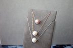 14 Karat White Gold White Pearl Layer Dainty Classic Beautiful Pearls Timeless U